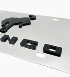 Chrome Metal License Plate Frame for Ford Bronco Script Logo (1966–2024)