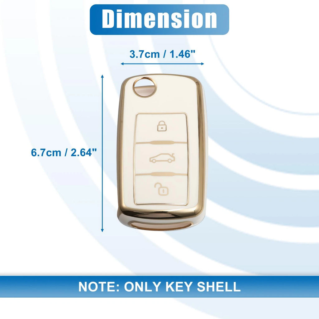 Silicone Key Fob Case Cover for Volkswagen Tiguan (2010–2017) White