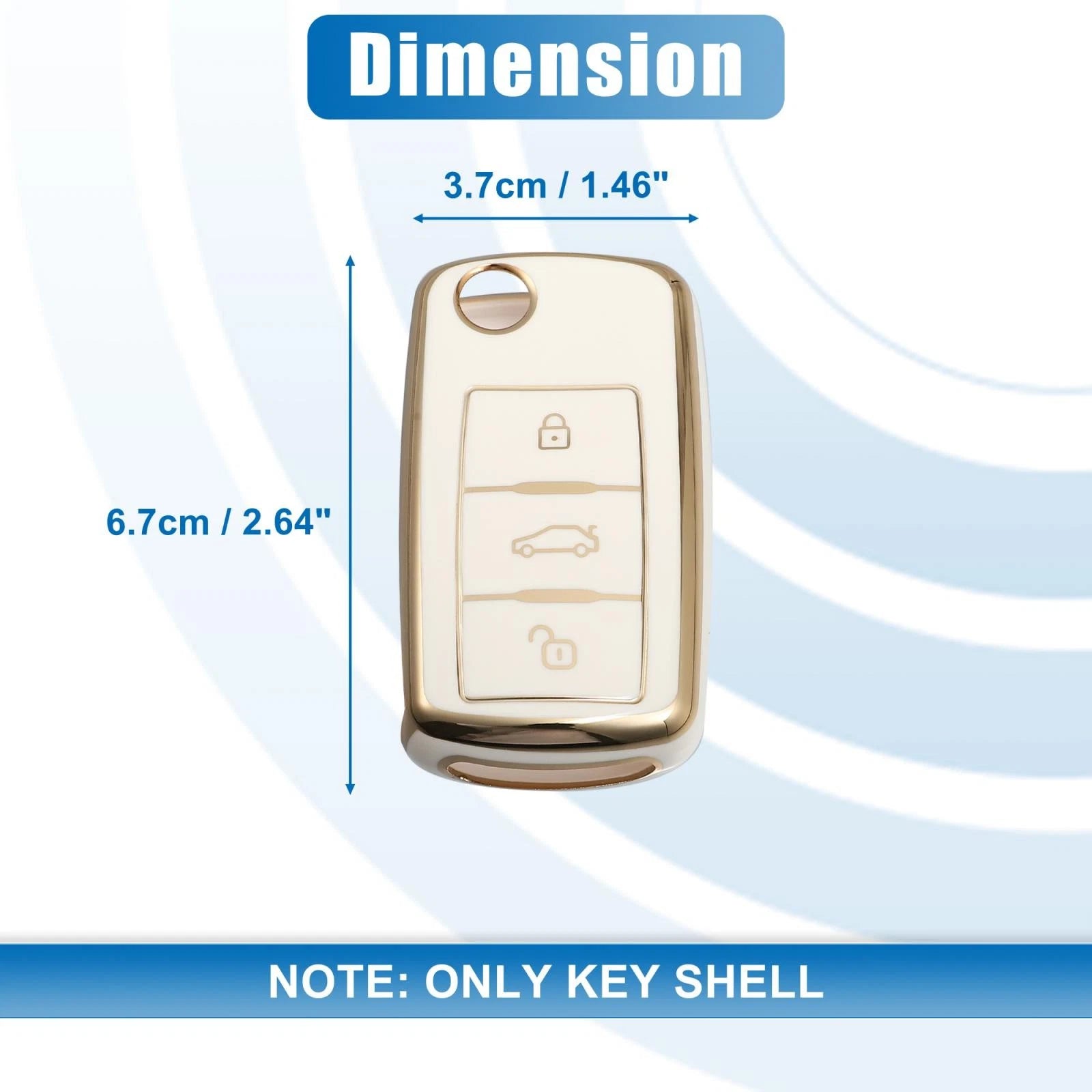 Silicone Key Fob Case Cover for Volkswagen Tiguan (2010–2017) White