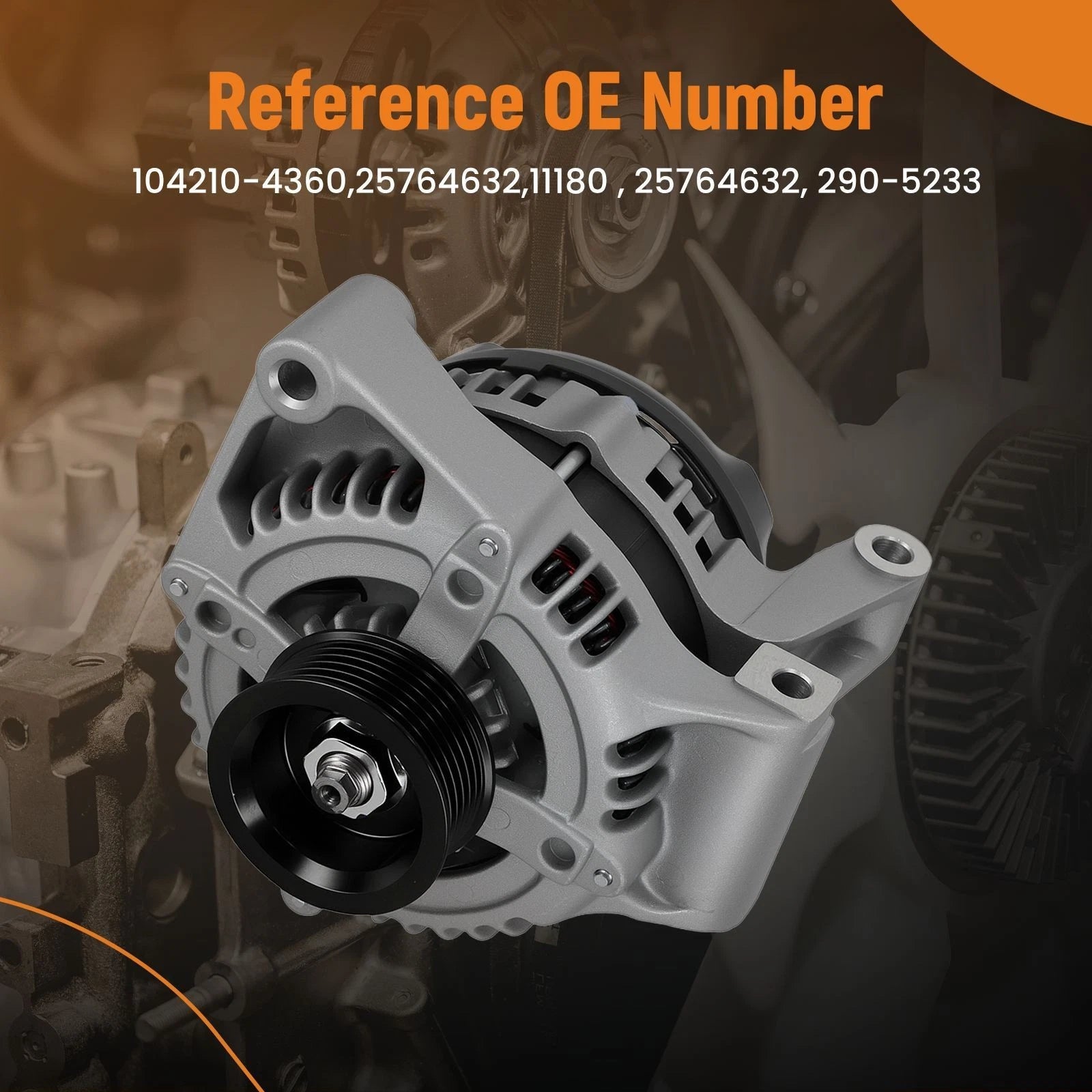 140A Alternator for Buick Lucerne 3.8L V6 (2006–2008) 25764632 6-Groove Pulley