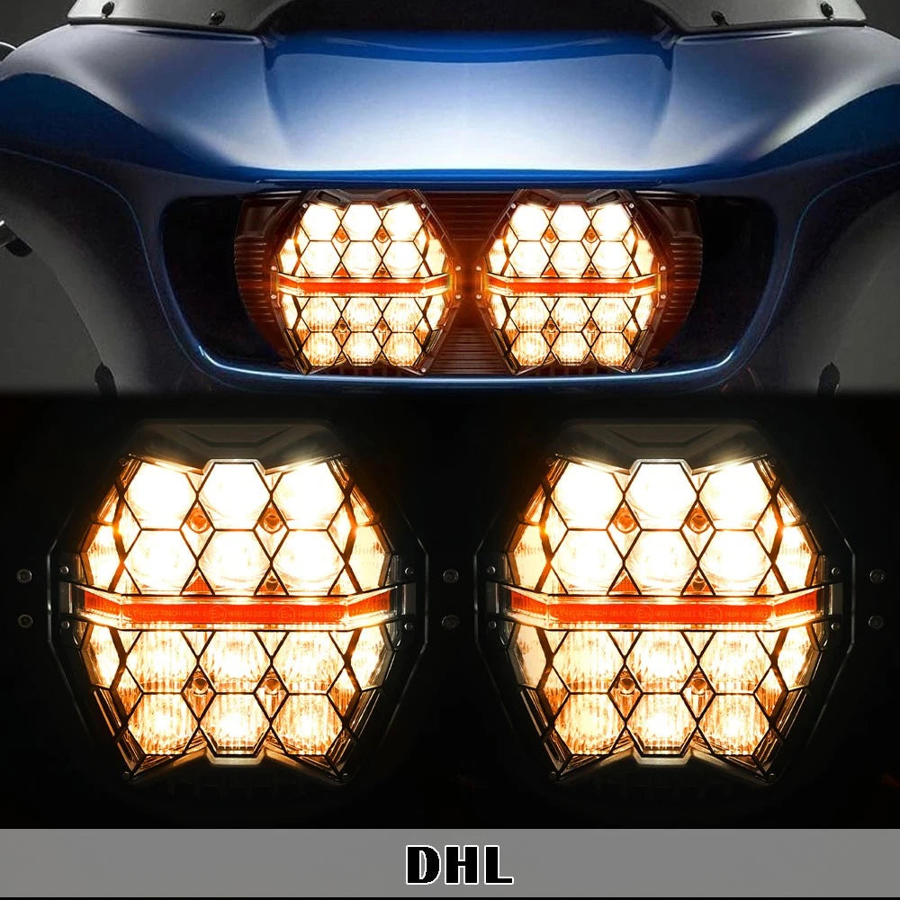 LED Headlight High Low Beam with DRL for Harley Road Glide (2015–2023)
