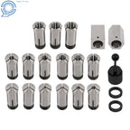 Set of 5 Hex/Square Blocks & 15 Collets for Machining
