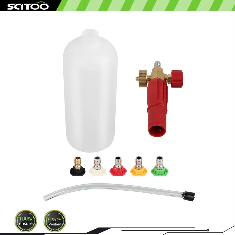 Foam Cannon for Pressure Washer with 5 Nozzle Tips (1/4")