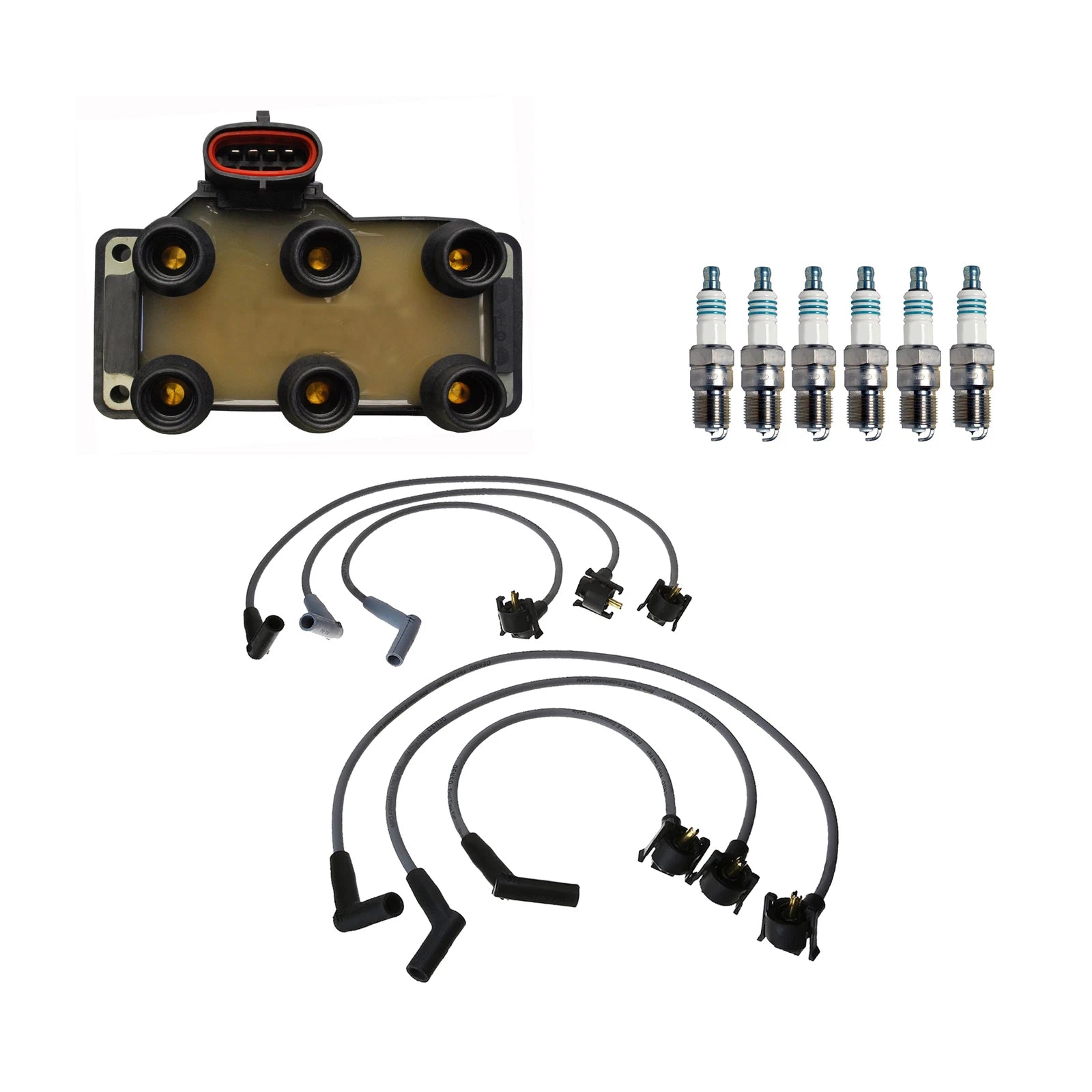 Set of 6 Denso Ignition Coil & Iridium Power Spark Plugs for Mazda B3000 (1994–2006)
