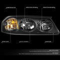 Pair of Black Housing Amber Turn Signal Headlights for Chevy Impala (2000–2005)