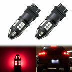 Red 3156 3157 40-SMD Flash Blinking Strobe LED Brake Tail Light Bulbs for 2x (2010–2020)