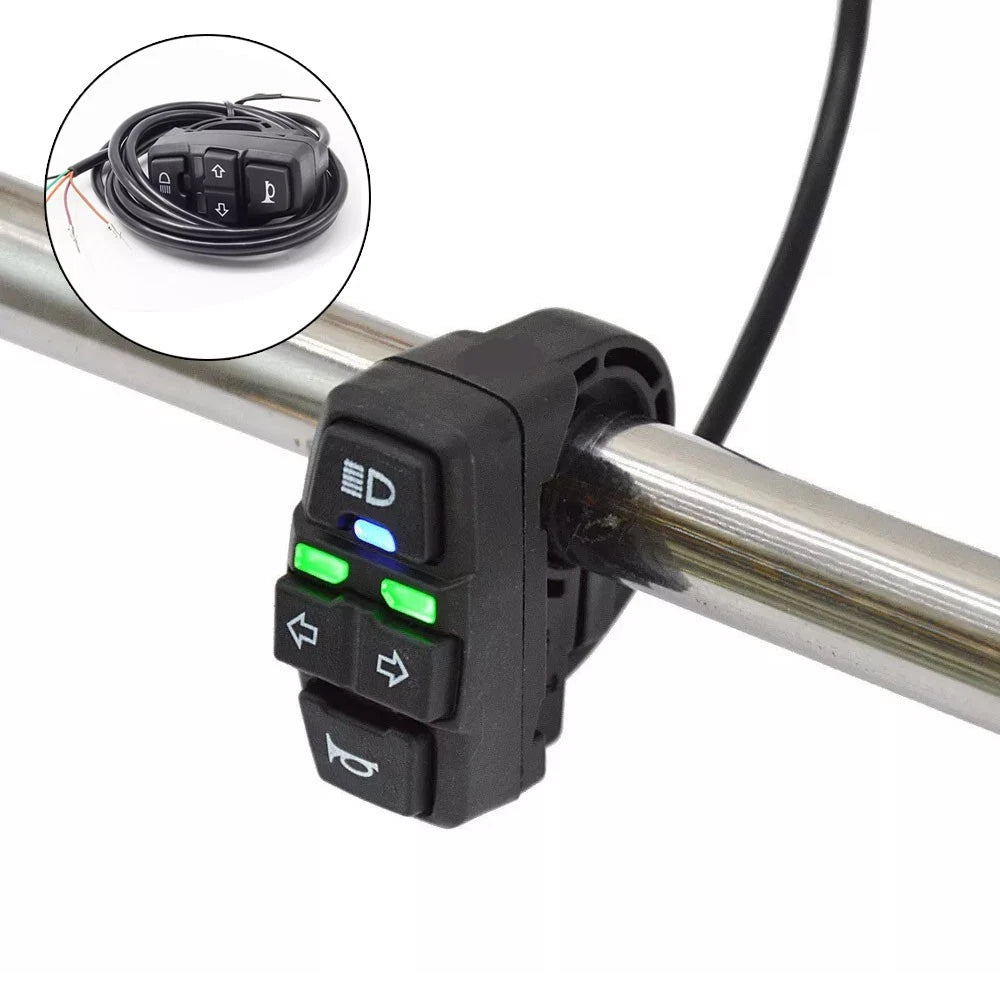 Turn Signal Horn Switch Button for Motorcycle Scooter Ebike