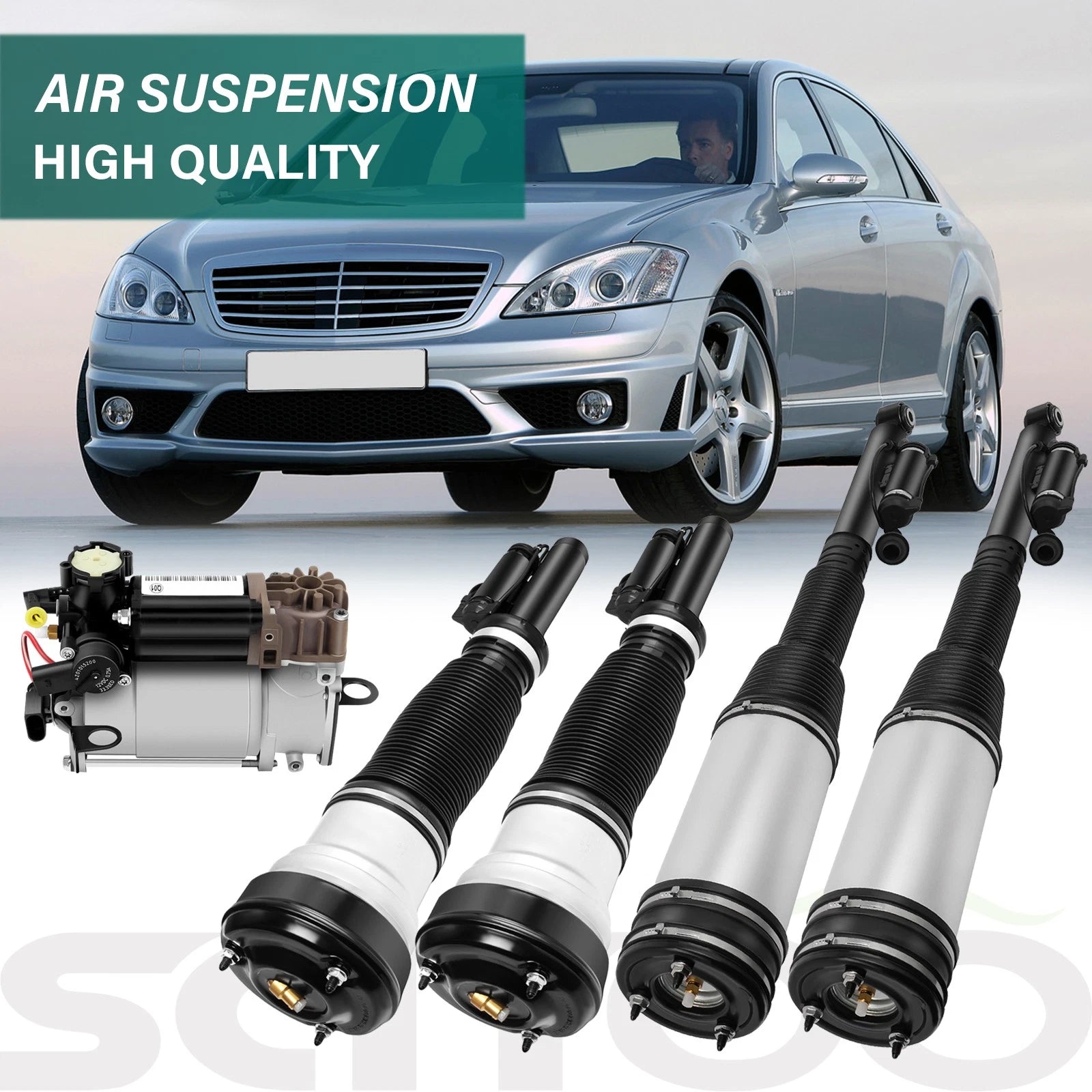 5PCS Air Suspension Struts Compressor for Mercedes W220 S430 S500 (1999–2006)