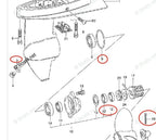 Lower Gearcase Seal Kit for Suzuki DT4/5 DF4 09282-12003 09280-49002