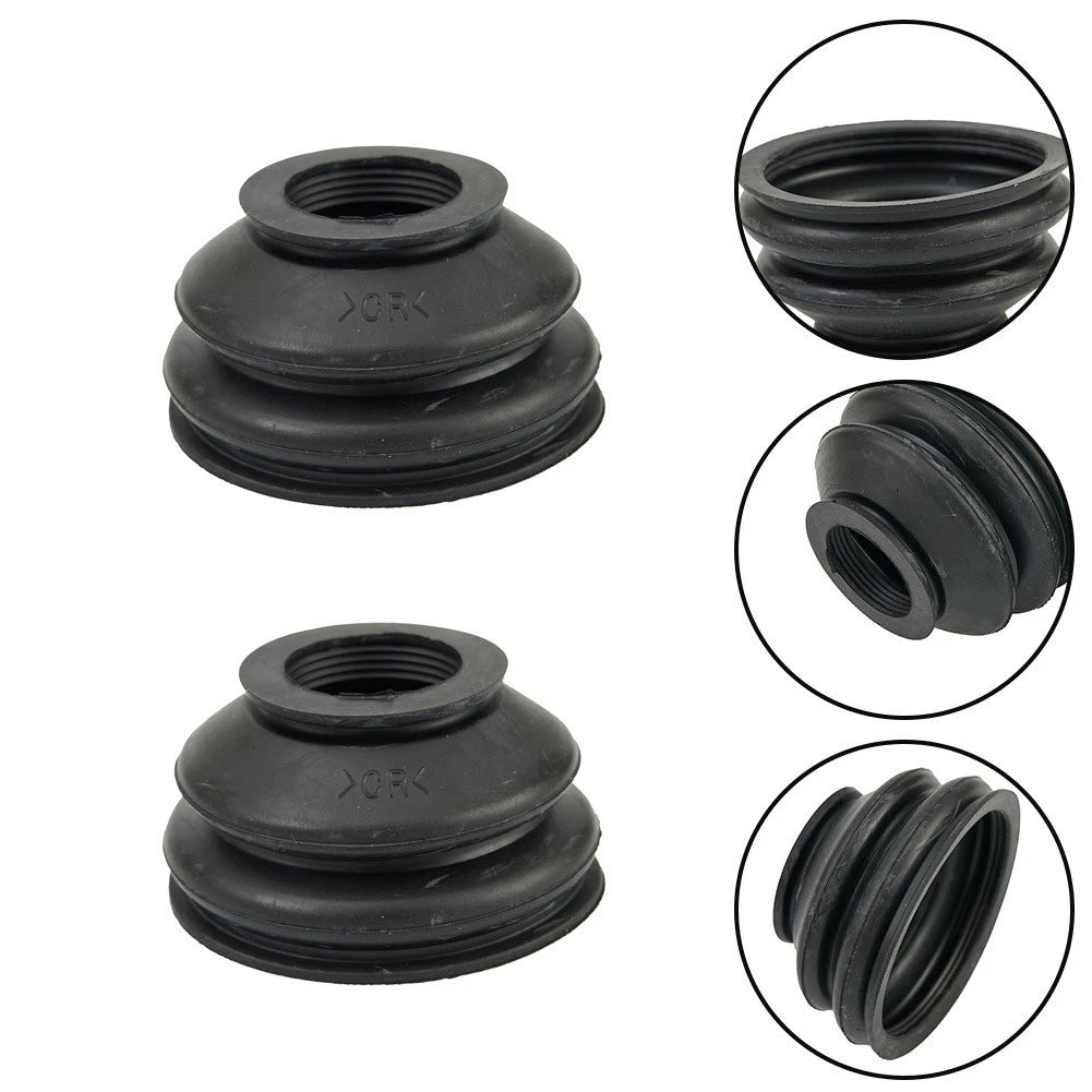 2X Black Rubber Dust Cover and Ball Joint Boots for Track Rod End