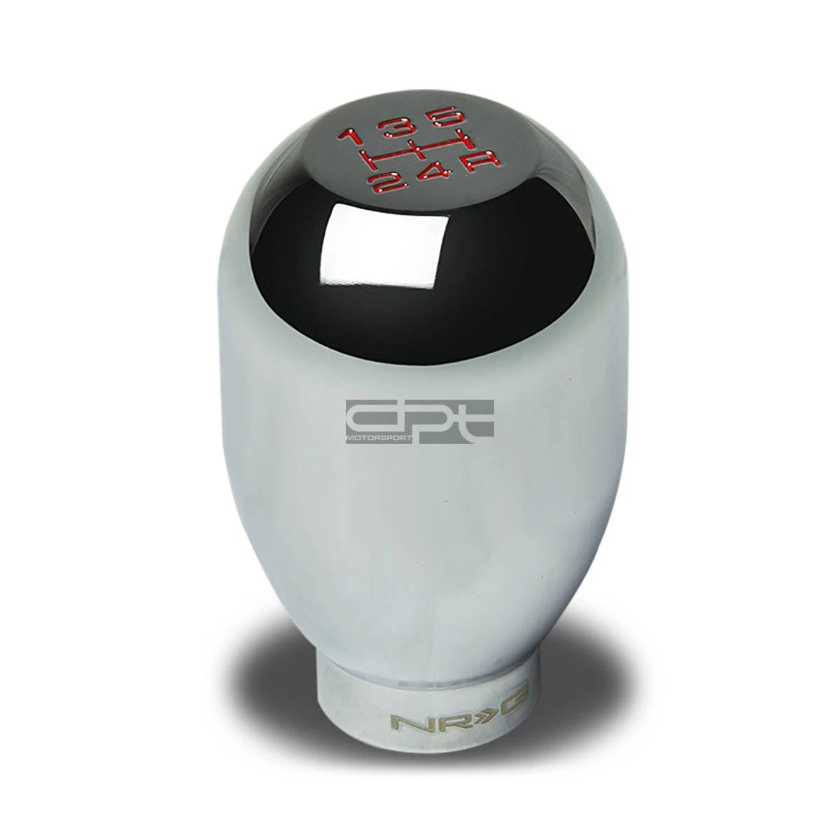 NRG Racing Type-R Style Weighted 5-Speed Gear Shifter Shift Knob Chrome/Red