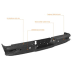 Rear Step Bumper for Dodge RAM 1500 (2009–2023) - Black, W Sensor Holes