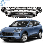 Front Bumper Center Grille for Ford Escape (2020–2022) Black with Chrome Molding