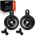 2X 76.5mm Black Metal Disc Horn with Connectors for Chevrolet Malibu