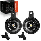 2X 76.5mm Black Metal Disc Horn with Connectors for Chevrolet Malibu