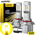 Set of 2 AUXITO H10 9145 9140 LED Fog Light Bulbs 3000K Golden Yellow