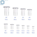 300Pcs Aluminum Rivet Nut Rivnut Nutsert Kit for Various Applications