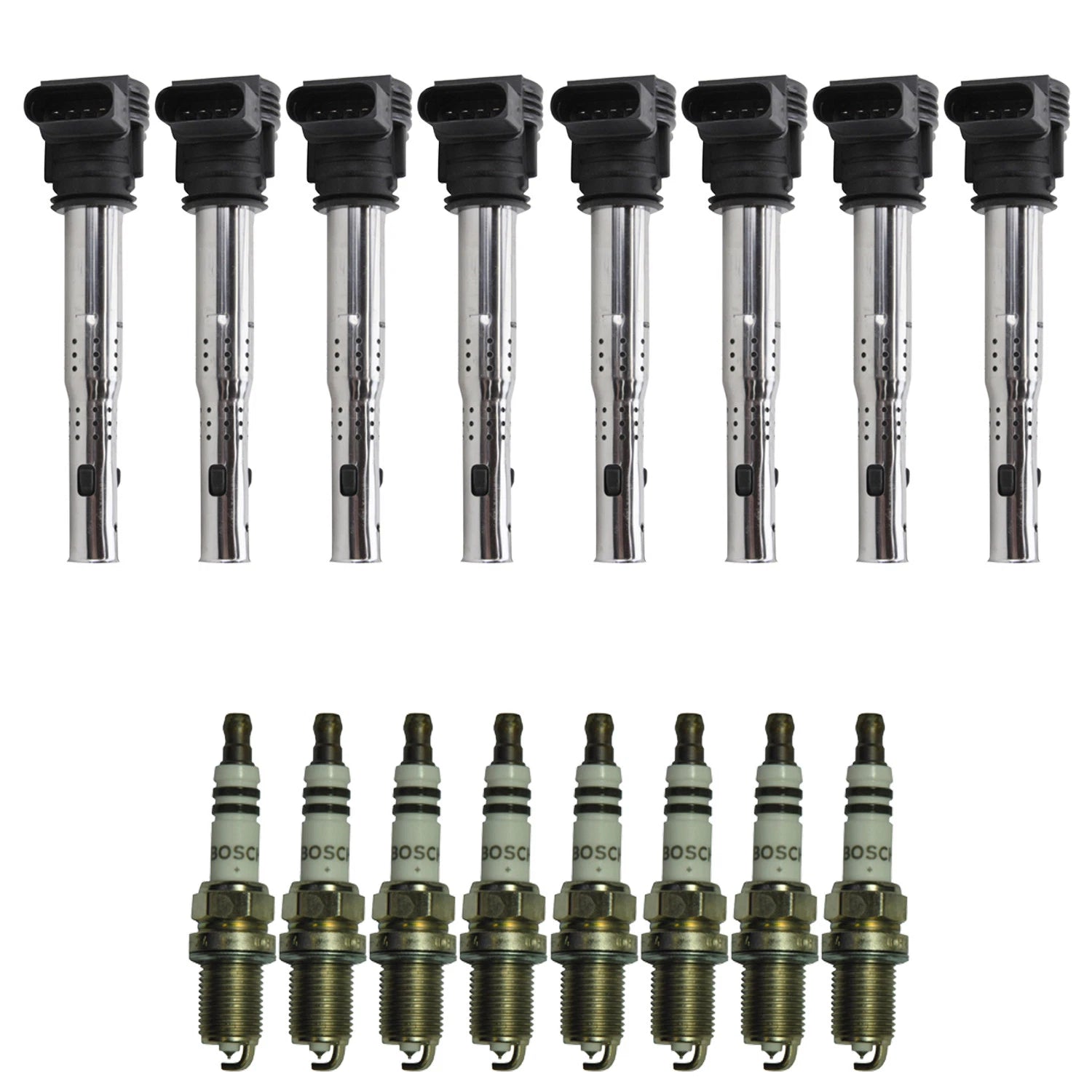 Set of 8 Ignition Coils & Spark Plugs for Audi RS4 B7 4.2 V8 (2007)