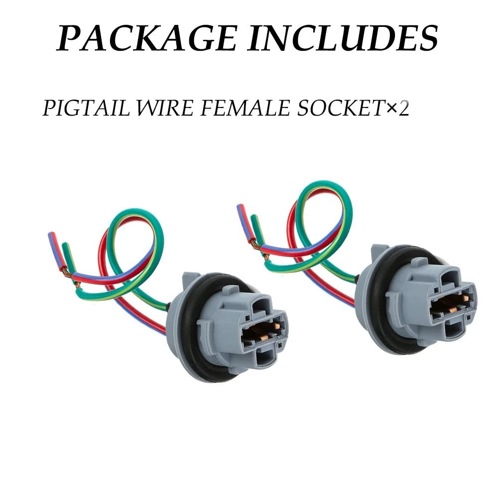 Universal Pigtail Wire Female Socket 7440 Harness for Front Turn Signal Light