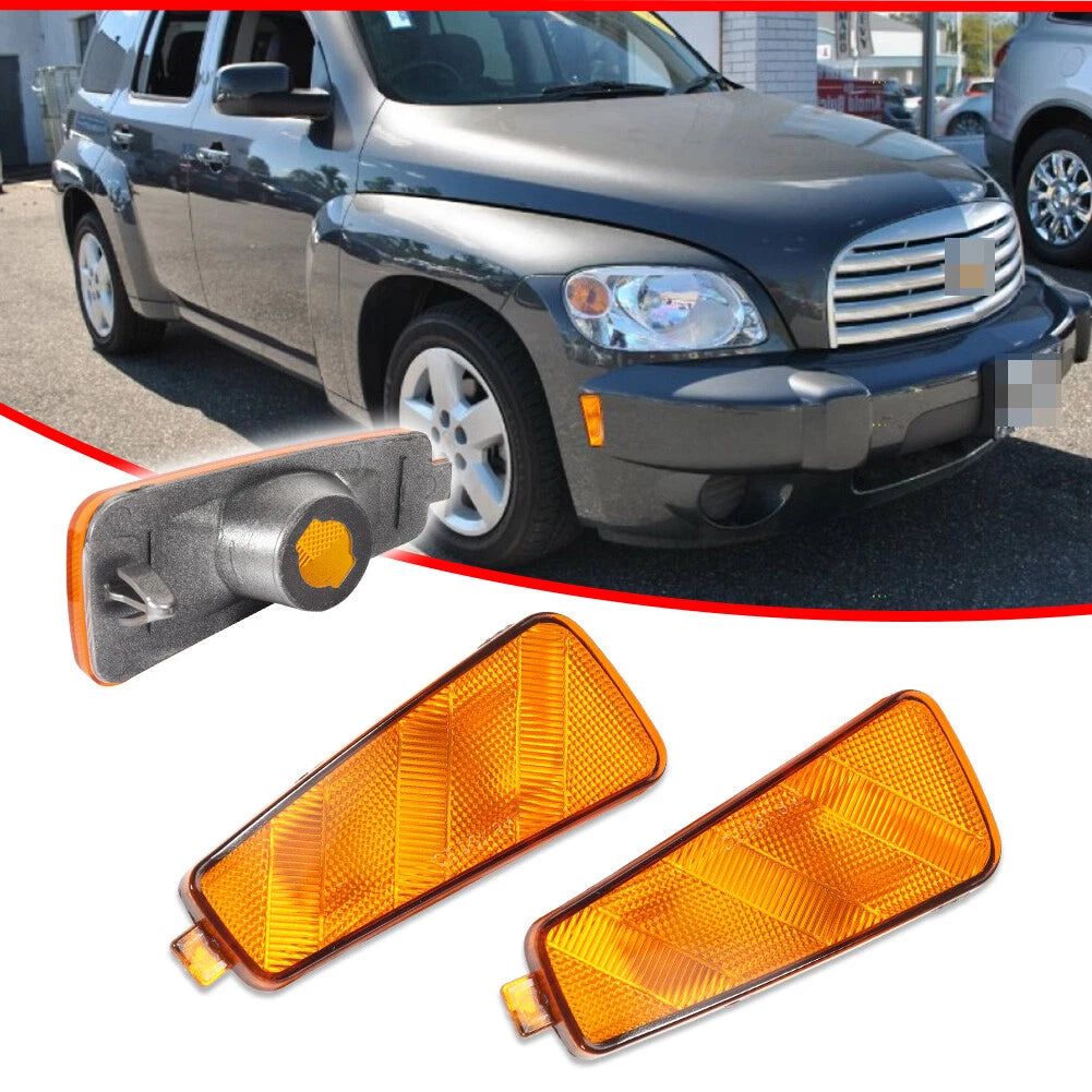 2X Amber Front Corner Side Marker Signal Light Lens for Chevrolet HHR (2006–2011)