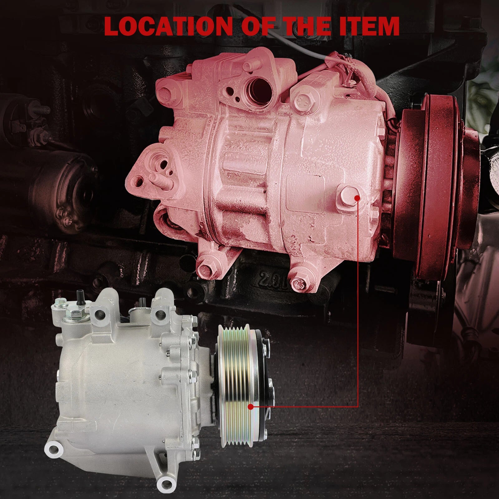 AC Compressor with Clutch for Honda Civic 1.8L, Acura ILX 2.0L (2012–2015)