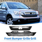 Front Bumper Grille for Honda CR-V (2007–2009) Chrome Black 1 Set