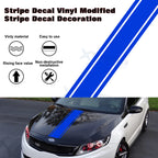 Blue KK Vinyl Front Hood Bumper Fender Trunk Stripe Stickers Decal (2010-2016)