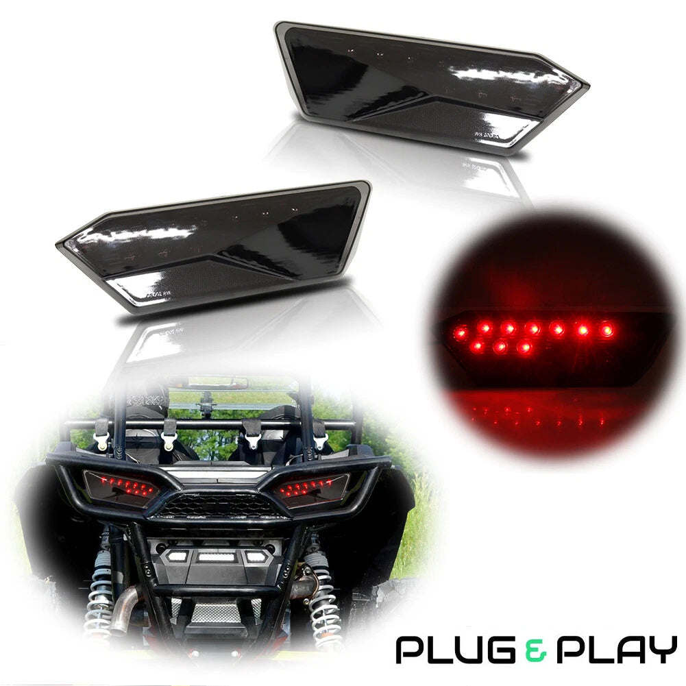 Set of 2 Smoke Lens Tail Lights for Polaris RZR 1000 XP Turbo (2014–2019)