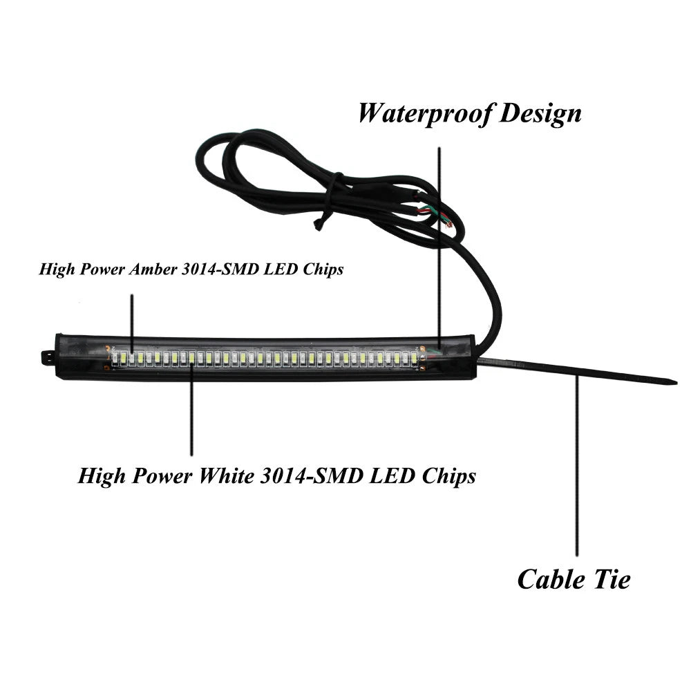 Switchback White/Amber LED DRL Turn Signal Lights Strips