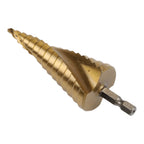 Set of 5 High Steel Spiral Step Taper Drill Bits 4-32mm