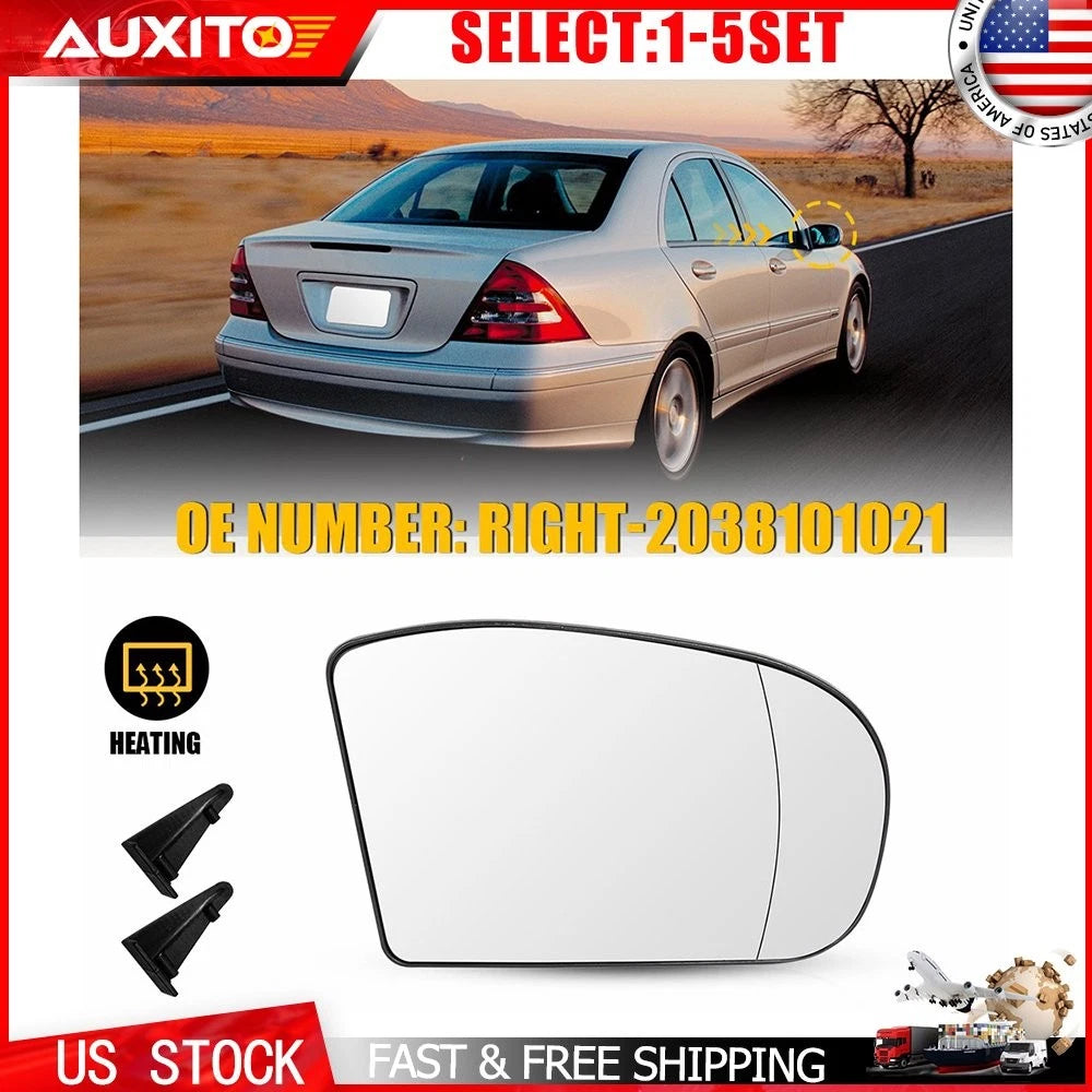 Heated Mirror Glass for Mercedes C Class W203 C230 C240 (2001–2007)