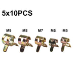 50 5-9mm Fastener Spring Clip Clamp Assortment