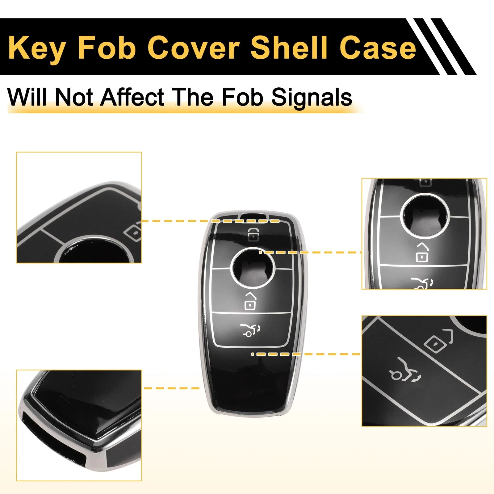 Key Fob Shell Cover Case for Mercedes-Benz (3 Buttons)