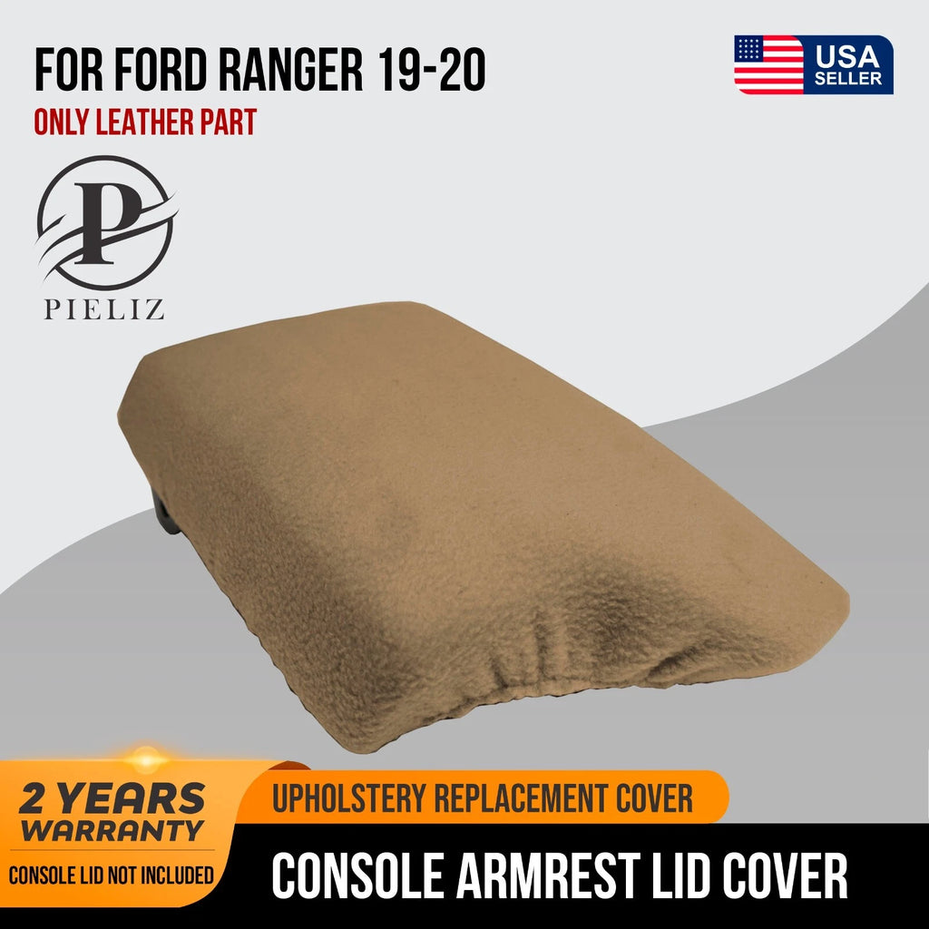 Fleece Console Lid Armrest Cover for Ford Ranger (2019–2020) Beige