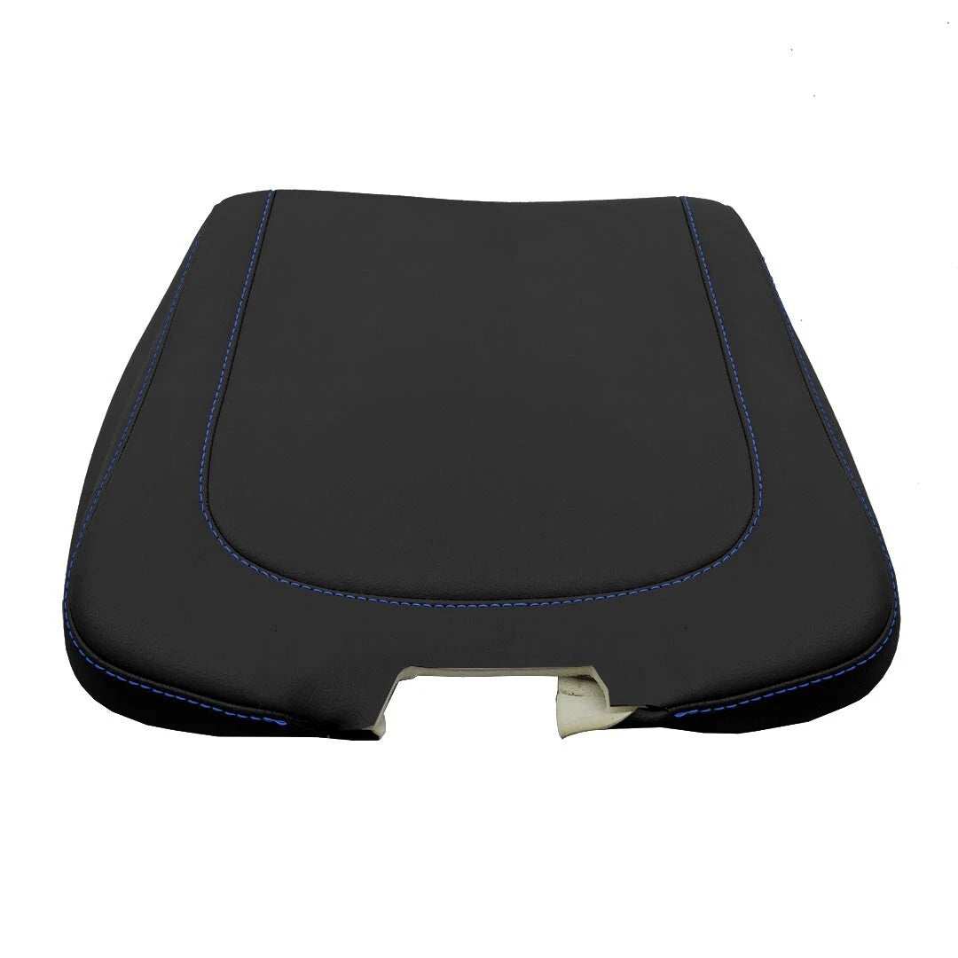 Leather Console Armrest Bench Jump Seat for Dodge Ram (2013–2018) Blue Stitch