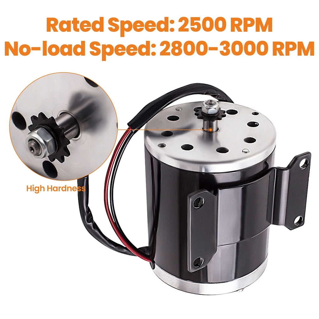 500W DC 24V Electric Brushed Motor with Bracket for Electric Scooter E-Bike