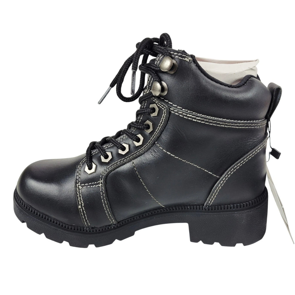 Derringer Unik Women's Leather Short Motorcycle Boots Black 7.5 (12020)