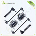 6pc Front Wheel Bearing & Hub Tie Rod Sway Bar Kit for Nissan Sentra (2007–2012)