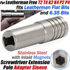 Screwdriver Extension Pole Adapter for Leatherman Free T2 T4 K2 K4 P2 P4