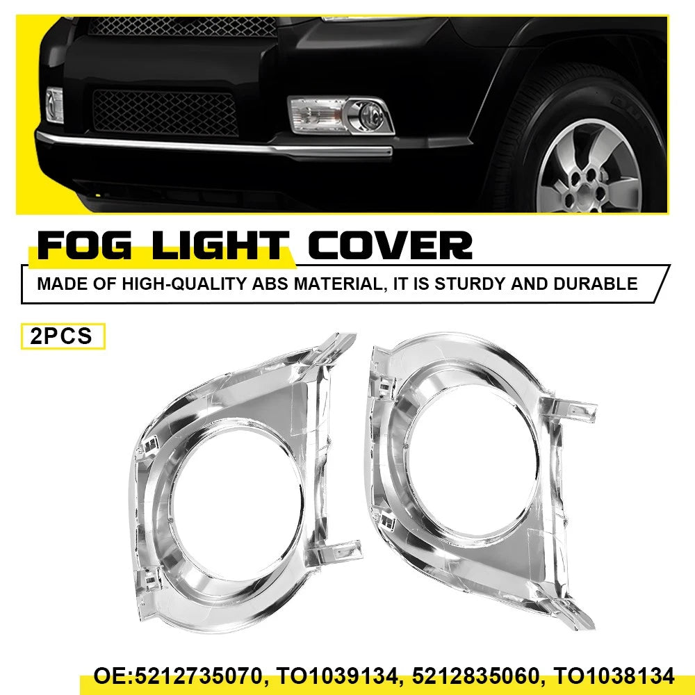 Set of 2 Fog Lamp Covers Bezels for Toyota 4Runner (2010–2013) LH+RH