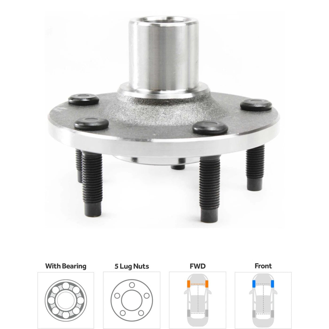 Wheel Hubs for Ford Escape (2001–2012) Front & Rear with ABS Ring 4WD