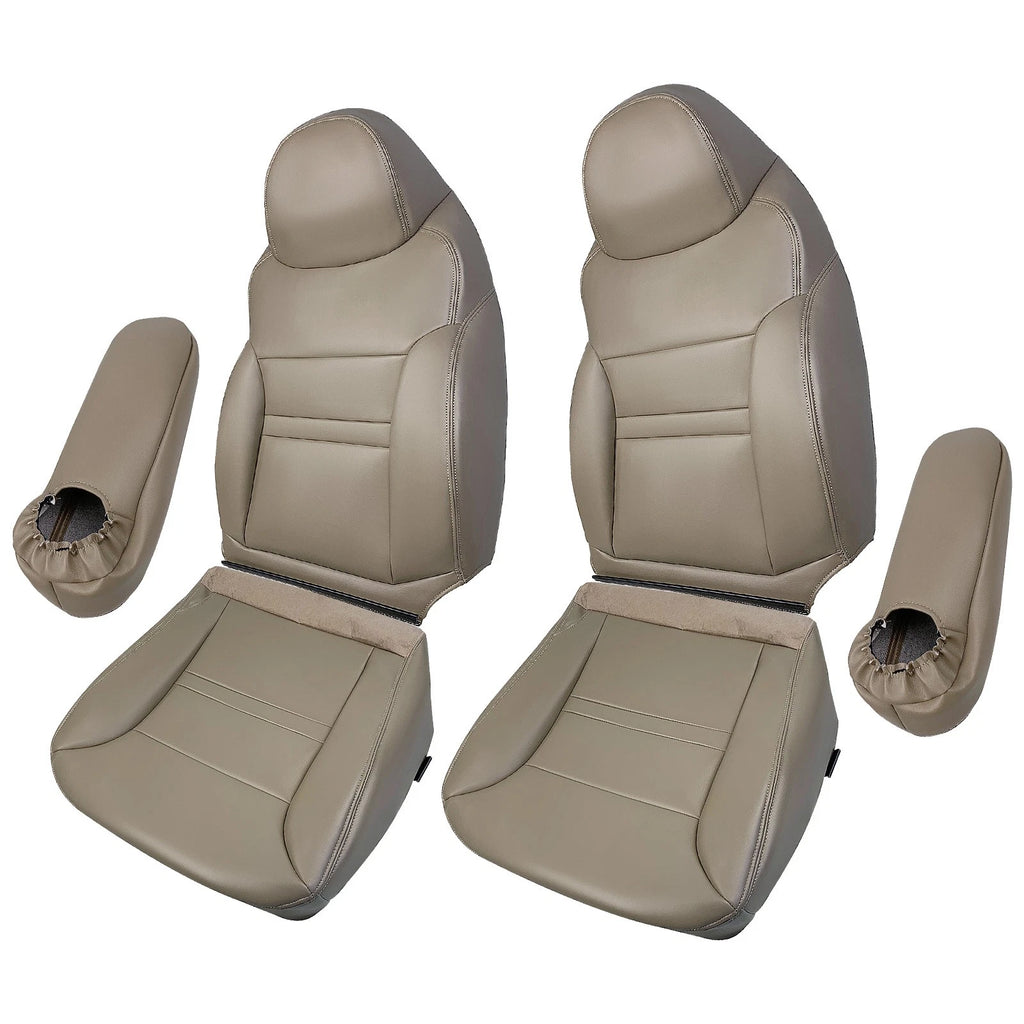 Set of 2 Leather Seat Covers Tan for Ford Excursion Limited XLT (2000–2001)