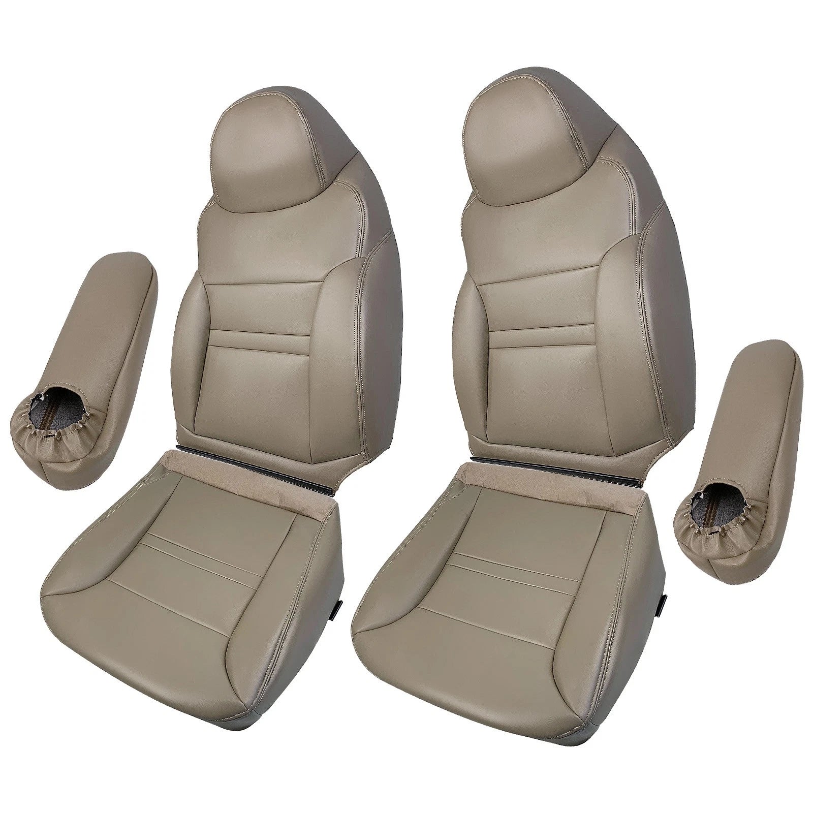 Set of 2 Leather Seat Covers Tan for Ford Excursion Limited XLT (2000–2001)