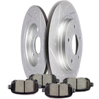 Set of 4 Rear Brake Ceramic Pads and Rotors for Dodge Grand Caravan, Journey, Town & Country