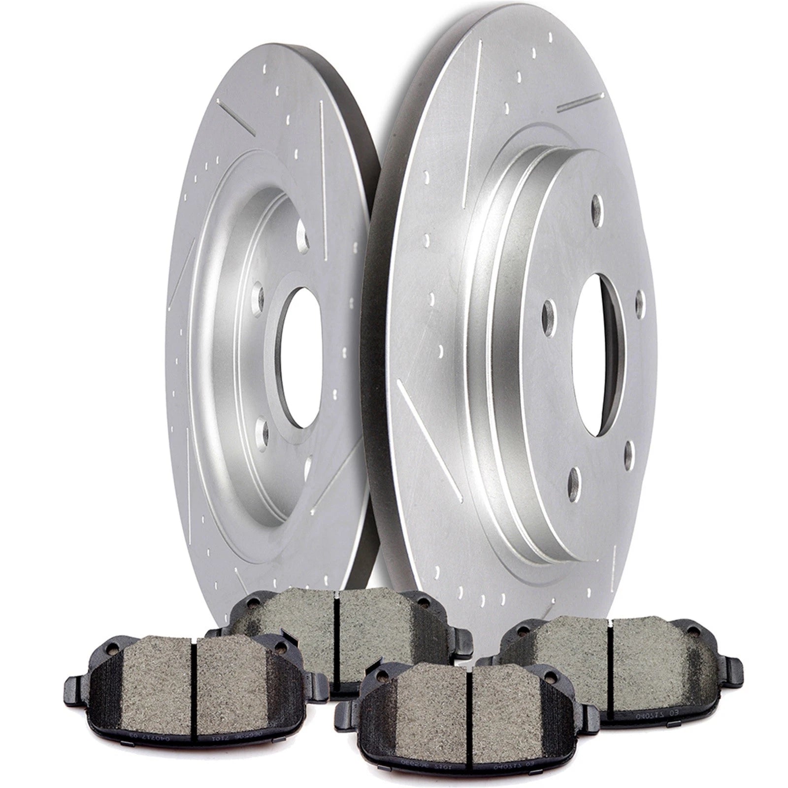 Set of 4 Rear Brake Ceramic Pads and Rotors for Dodge Grand Caravan, Journey, Town & Country