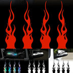 Set of 4 Flame Reflective Stickers for Car Racing (Fits )