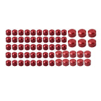 62X Engine Bolt Caps Cover Kit for Harley Road King Street Glide (2007–2016) Red
