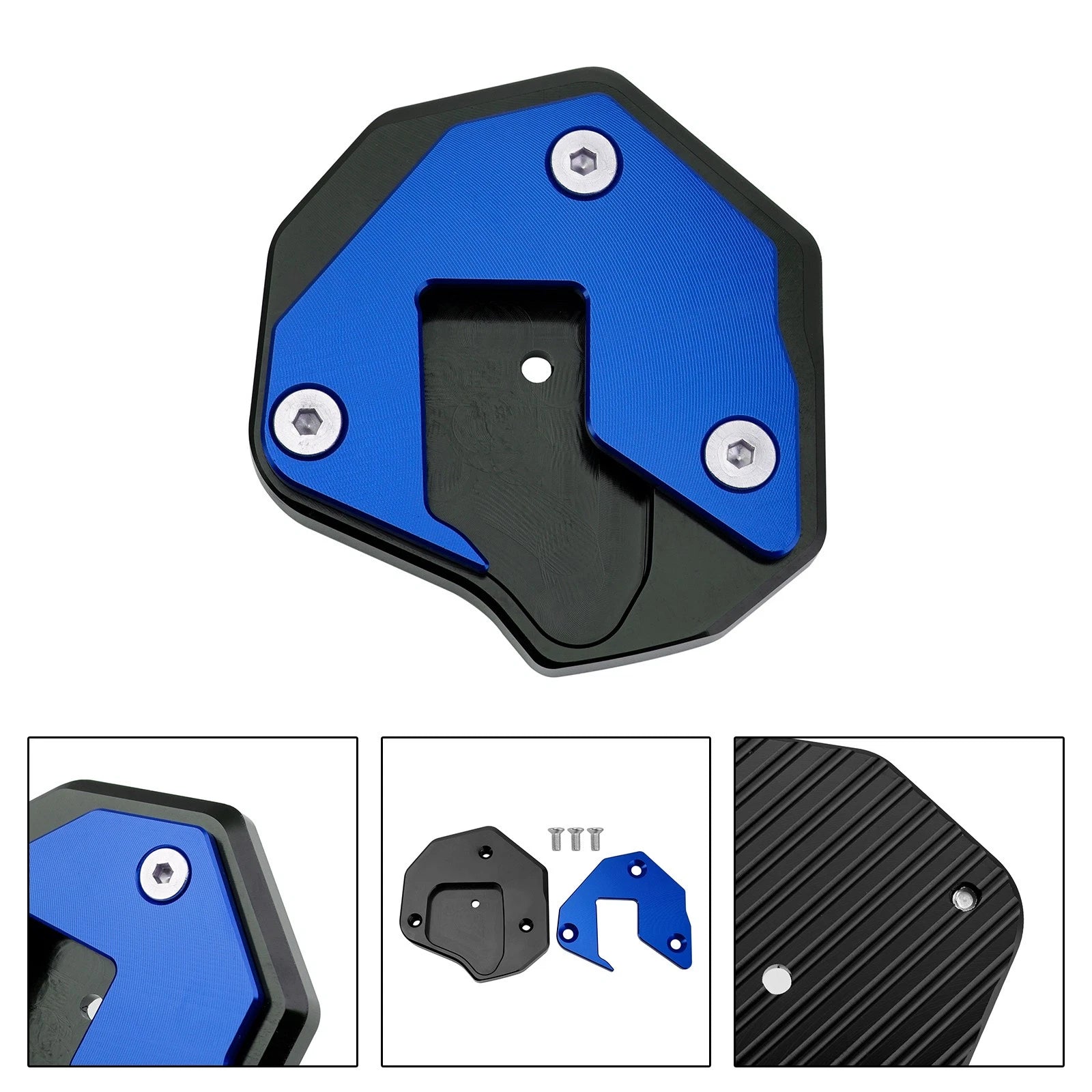 Kickstand Enlarger Plate Pad for Suzuki GSXR1300R (2008–2020) Blue
