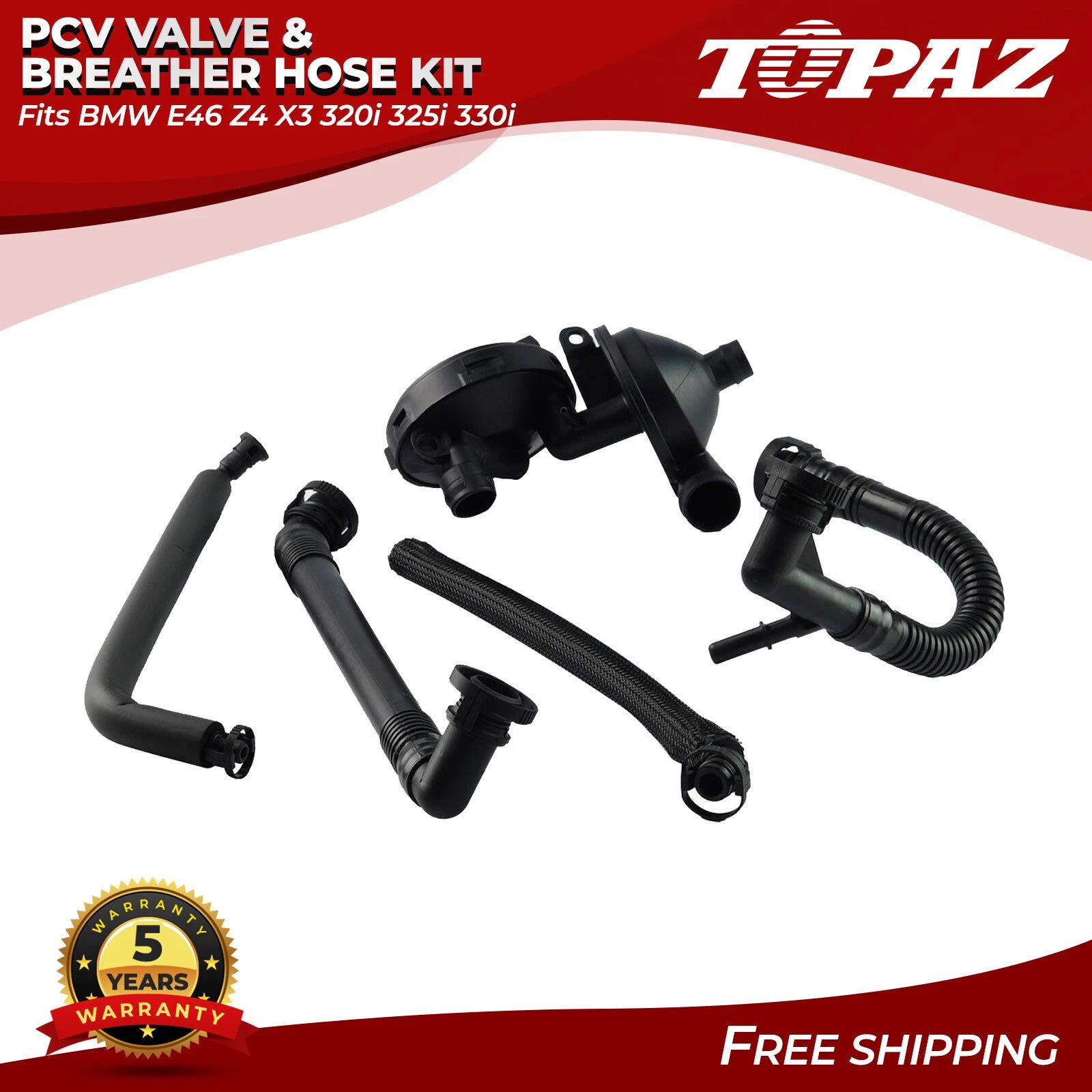 PCV Crankcase Vent Valve & Breather Hose Kit for BMW E46 Z4 X3 (2000–2006)