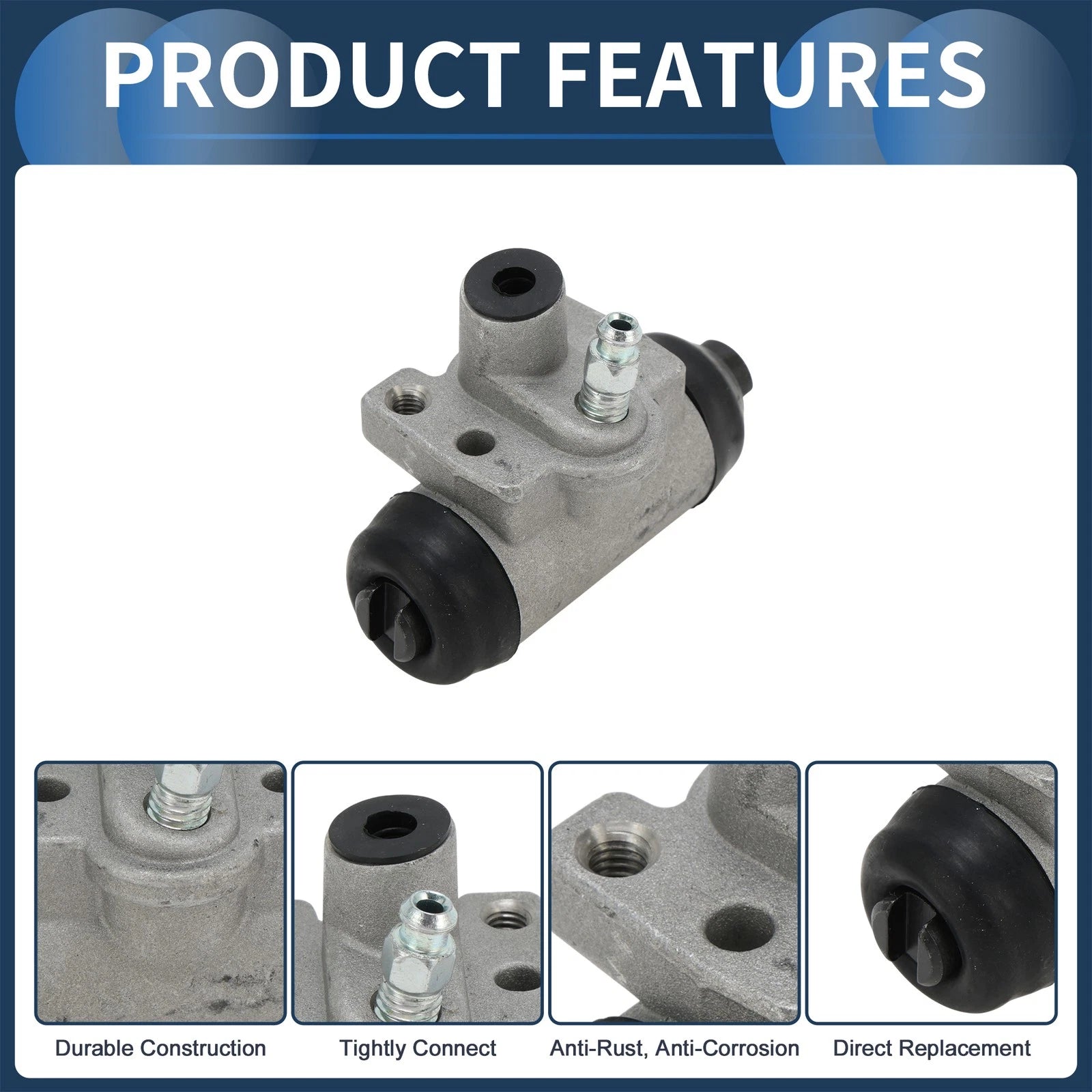 2X Brake Wheel Cylinder No.W37846 for Honda Civic (1990–2000) Aluminum Alloy